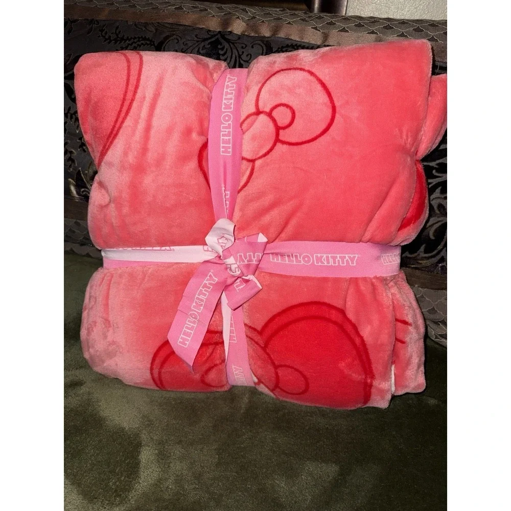 Two Queen And Twin Hello Kitty With Pink  Bow Valentines Day Blankets